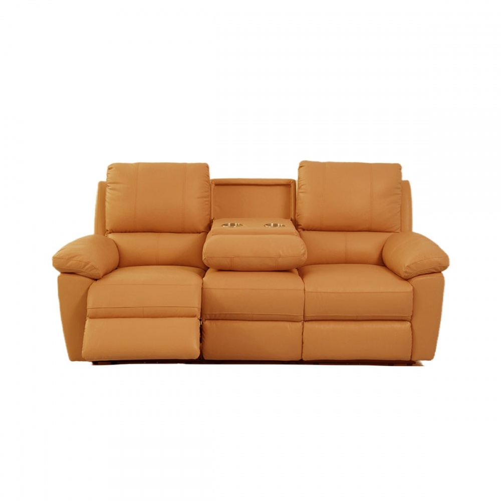 芝華仕頭等艙托斯卡 頭層牛皮 三人電動沙發組附茶几 赤霞橙 (H014360754)