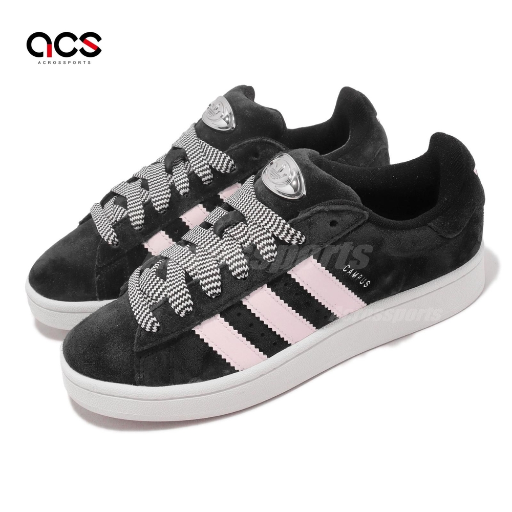 adidas 休閒鞋Campus 00s W 女鞋黑粉紅麂皮復古三葉草愛迪達HP6396