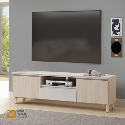 WAKUHOME 瓦酷家具Mitte暖調木質5.3尺電視櫃(含岩板)-寬160*深40*高52.5cm