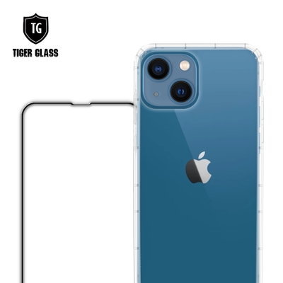 T.G iPhone 13 mini 5.4吋 手機保護超值2件組(透明空壓殼+鋼化膜)