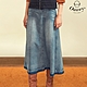 OUWEY歐薇 復古刷色多片造型純棉牛仔長裙(藍色；S-L)3223398210 product thumbnail 1