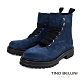 Tino Bellini西班牙進口亮眼全真皮綁帶工程短靴_藍 product thumbnail 1