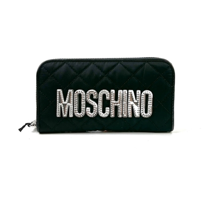 時時樂限定經典 MOSCHINO LOGO 絎縫紋拉鍊長夾 任選均一價