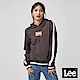 Lee 女款 肩袖撞色小Logo連帽大學T/厚T 咖 product thumbnail 1