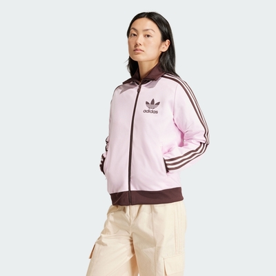 adidas 愛迪達 外套 女款 運動外套 三葉草 BECKENBAUER TT 粉咖啡 IR6088