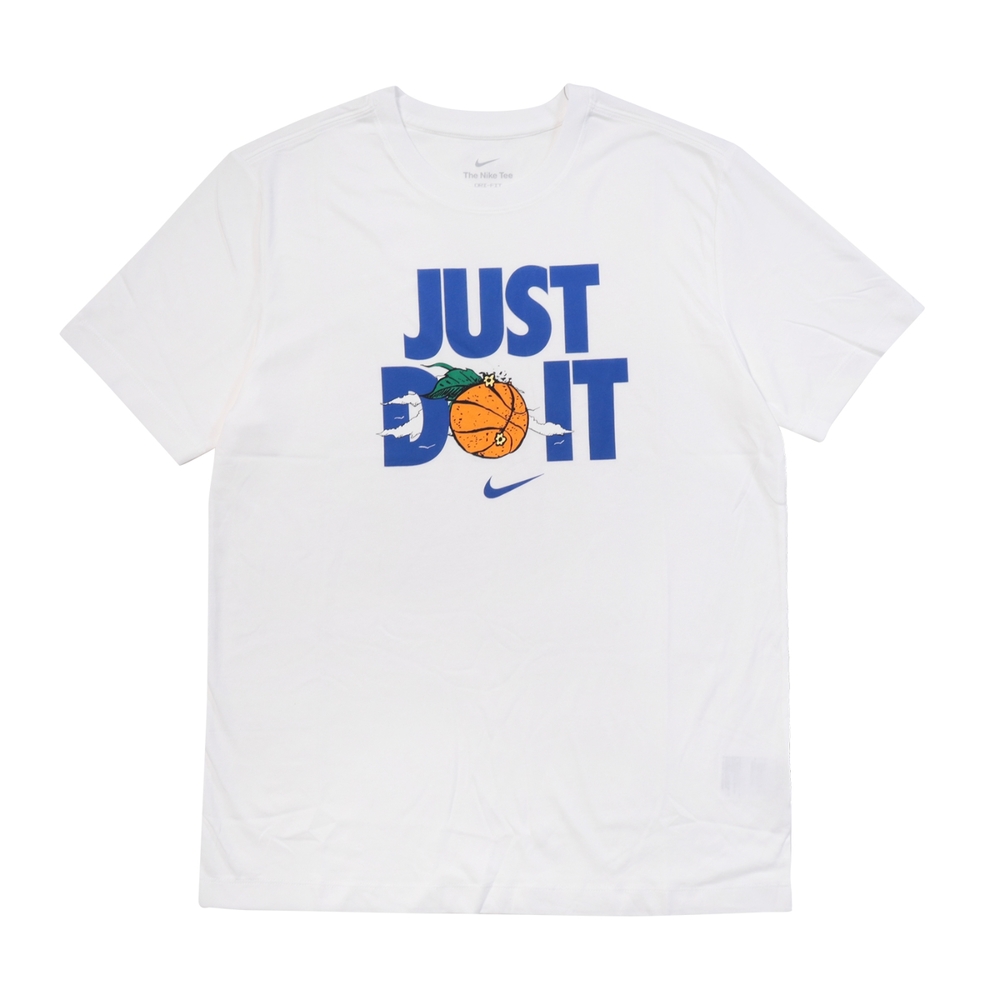 Nike 短袖 Just Do It Basketball 男款 白 藍 吸濕 快乾 排汗 短T 印花 DV1213-100