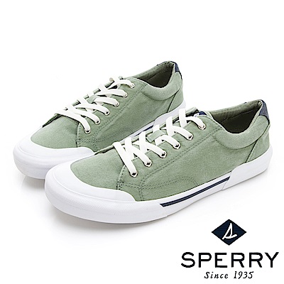 SPERRY 復刻精彩水洗帆布休閒鞋(男)-橄欖綠