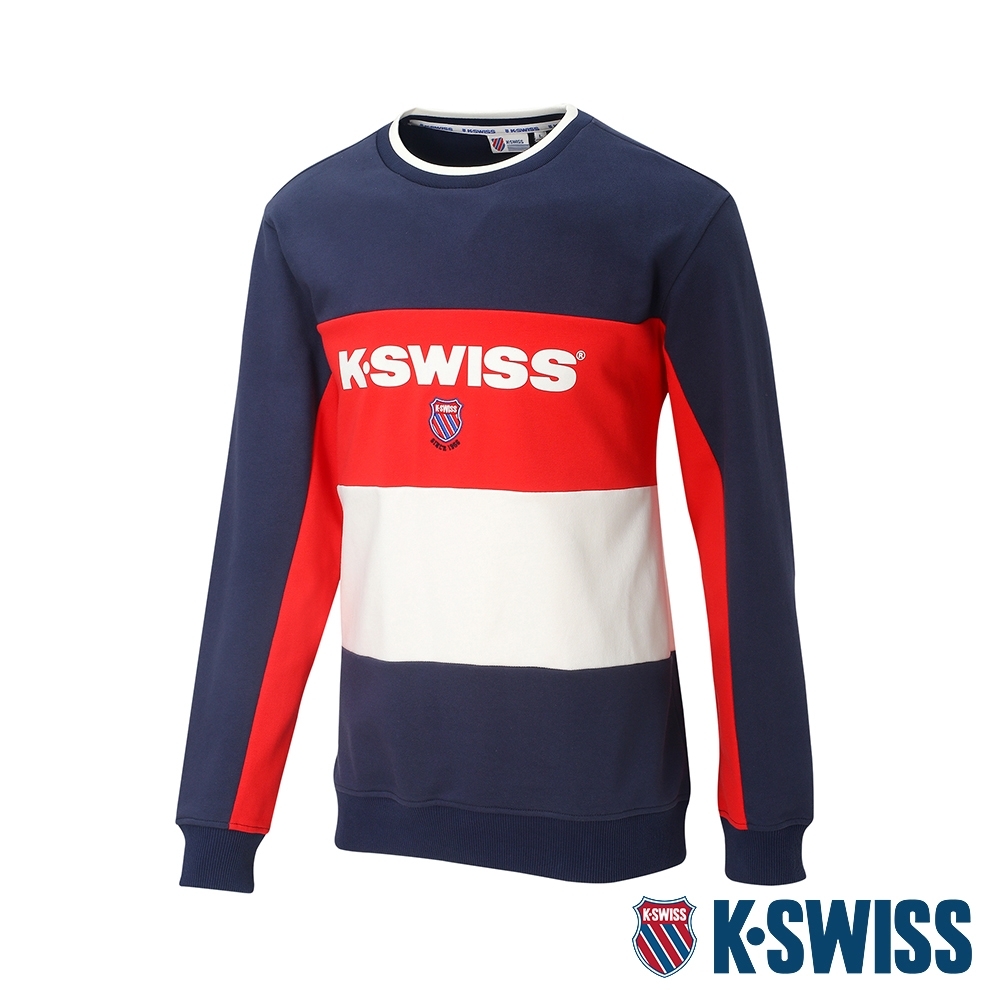 K-SWISS Heritage Round Sweater圓領長袖上衣-男-深藍