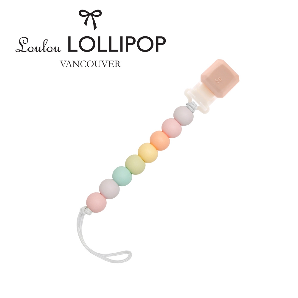 加拿大Loulou lollipop嬰幼兒繽紛串珠奶嘴夾/奶嘴鍊夾-棉花糖