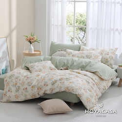 HOYACASA 100%精梳棉兩用被四件式床包組-多款尺寸任選 (快速出貨)