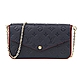 【Louis Vuitton 路易威登】M64099 經典Pochette Felicie牛皮壓紋WOC款信封式手拿包斜背鍊包(海軍藍) product thumbnail 1