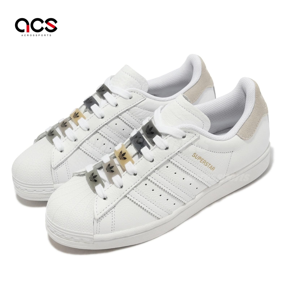 Adidas 休閒鞋 Superstar W 女鞋 白 米白 經典 鞋帶扣 貝殼頭 愛迪達 GZ0866