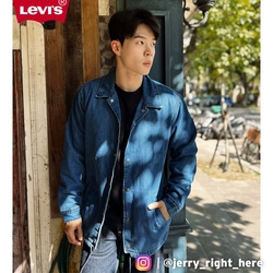 Levis 男款 馬褂風牛仔鋪棉外套 / 下擺抽繩