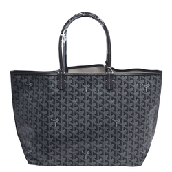 GOYARD 經典St. Louis PM防水帆布LOGO購物包(中-灰-附收納袋)