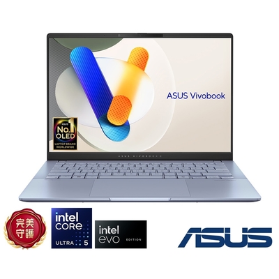 ASUS S5406MA 14吋筆電 (Ultra 5-125H/16G/512G/EVO認證/Vivobook S 14 OLED/迷霧藍)