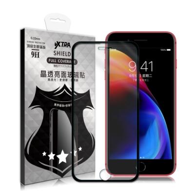 VXTRA 全膠貼合 iPhone 8 Plus /7 Plus /6s Plus 滿版疏水疏油9H鋼化頂級玻璃膜(黑)