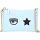 Chiara Ferragni Eye Star 矽膠眨眼星星油蠟皮革鍊帶手拿包/斜背包(水藍色) product thumbnail 1