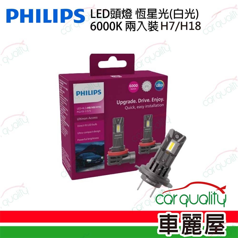 【PHILIPS 飛利浦】LED頭燈 恆星光 6000K H7/H18(車麗屋)