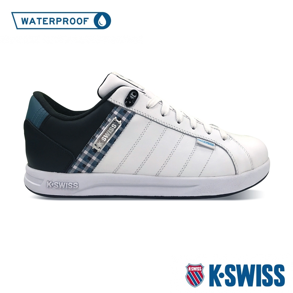 K-SWISS Lundahl WP格紋防水時尚運動鞋-男-白/綠/黑