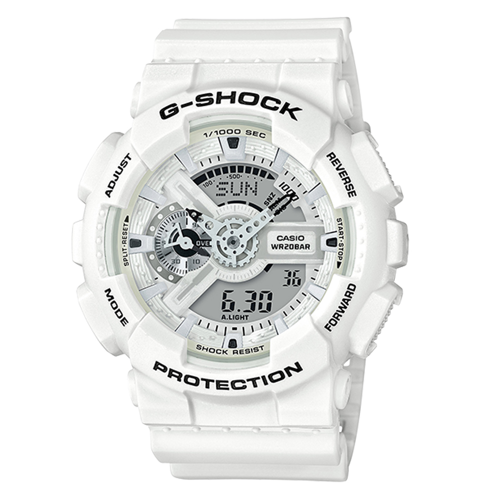 G-SHOCK 潮流再現夏之雪白色主題計休閒運動概念錶(GA-110MW-7)51mm | G