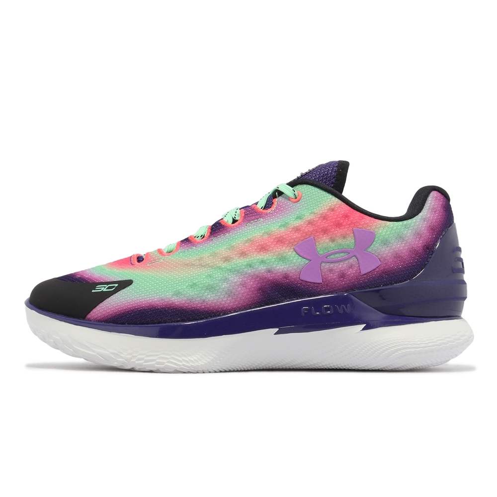 Under Armour 籃球鞋Curry 1 Low Flotro 男鞋紫北極光1代低筒漸層運動