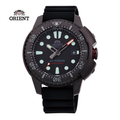 ORIENT 東方錶 M-FORCE FOR AIR DIVING系列 200m潛水機械錶 膠帶款 RA-AC0L03B 黑色 - 45mm