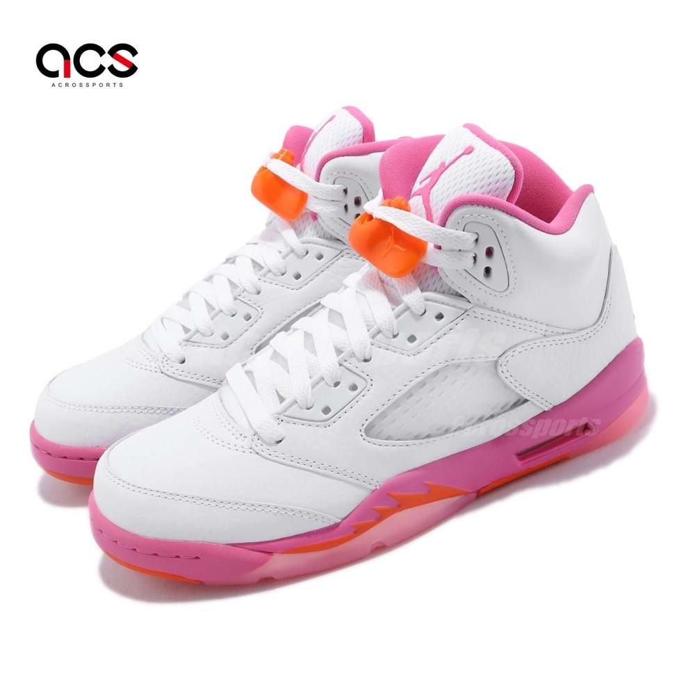 Nike Air Jordan 5 Retro GS 童鞋 大童 女鞋 白 桃粉色 AJ5 休閒鞋 440892-168