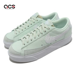 Nike 休閒鞋 Wmns Blazer Low Platform 女鞋 蘋果綠 厚底 增高 白勾 皮革 麂皮 DJ0292-300