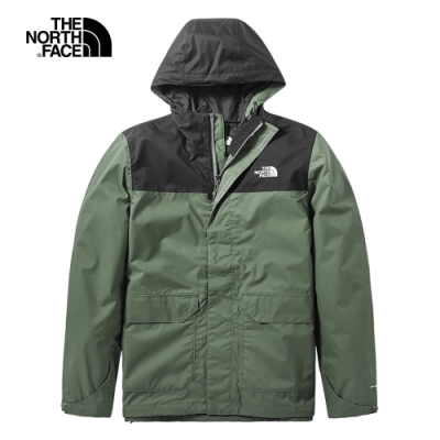 The North Face北面男款綠色防水透氣戶外衝鋒衣｜497J4NX