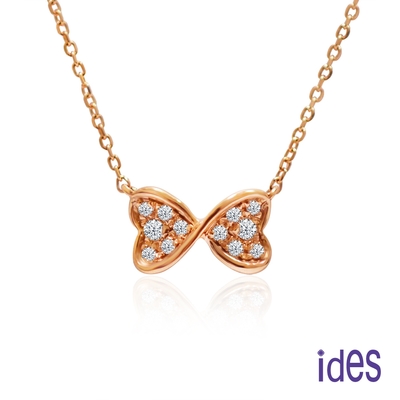 ides愛蒂思 日系輕珠寶14K玫瑰金系列鑽石項鍊鎖骨鍊/愛無限