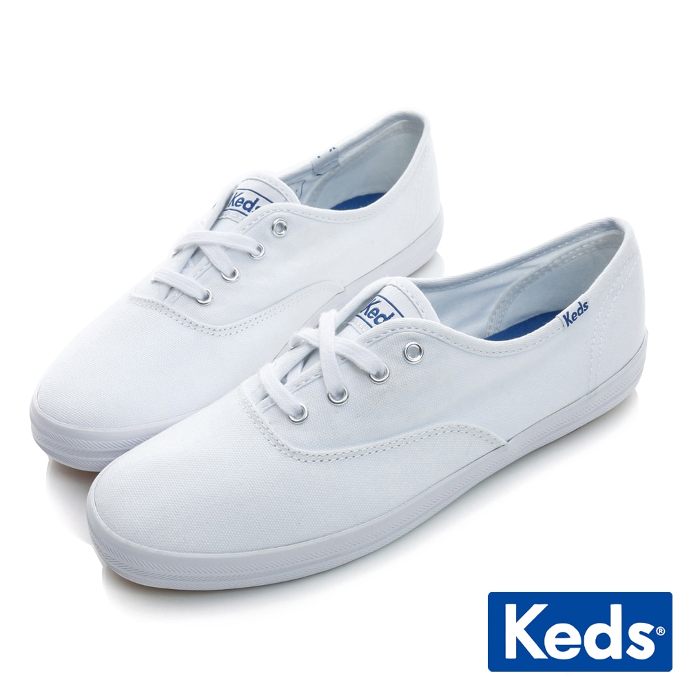 Keds 品牌經典綁帶休閒鞋-白色