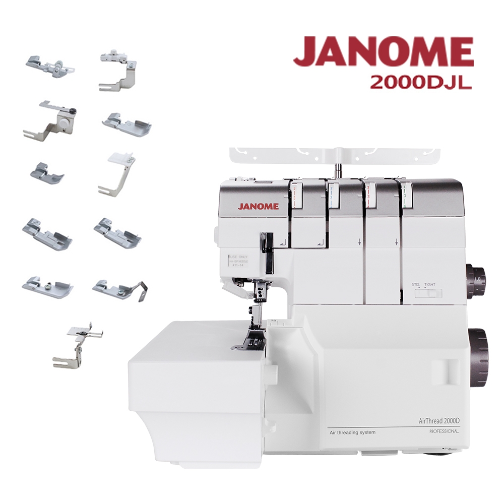(激推)日本JANOME 拷克機2000DJL 加贈11件壓布腳組合