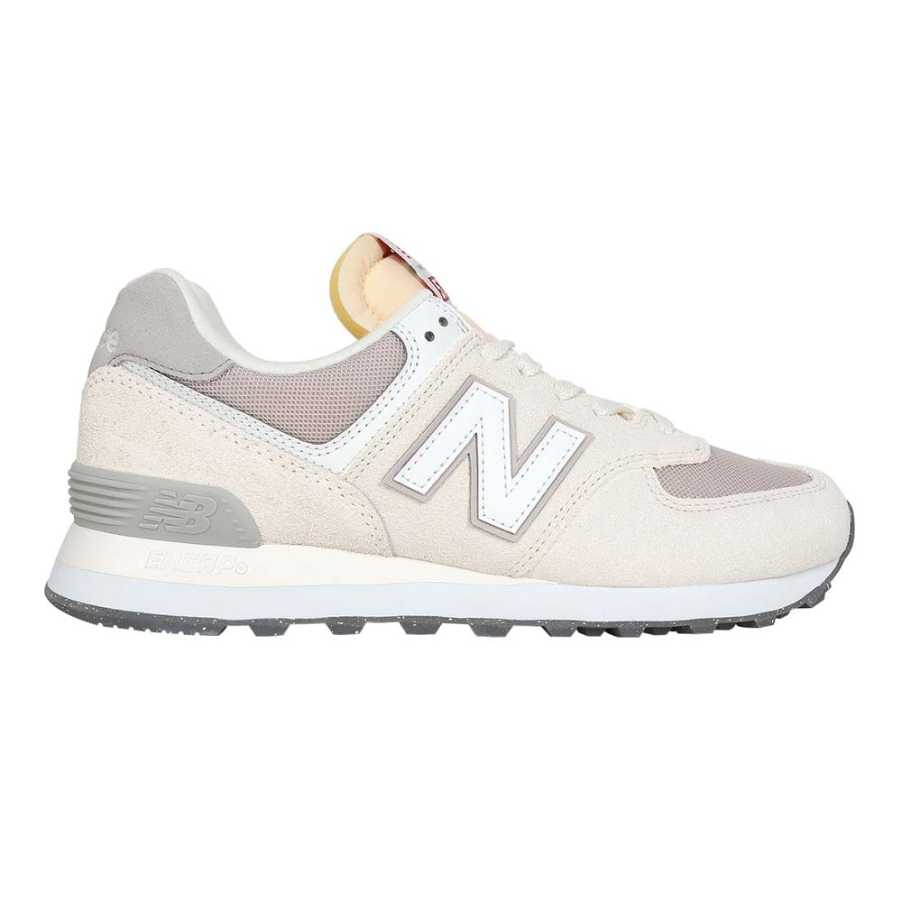 NEWBALANCE 男女休閒運動鞋-574系列 麂皮 慢跑 NB N字鞋 U574RCD 淺奶茶灰白