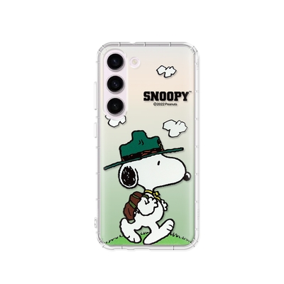 史努比/SNOOPY 正版授權 三星 Samsung Galaxy S23 漸層彩繪空壓手機殼(郊遊)