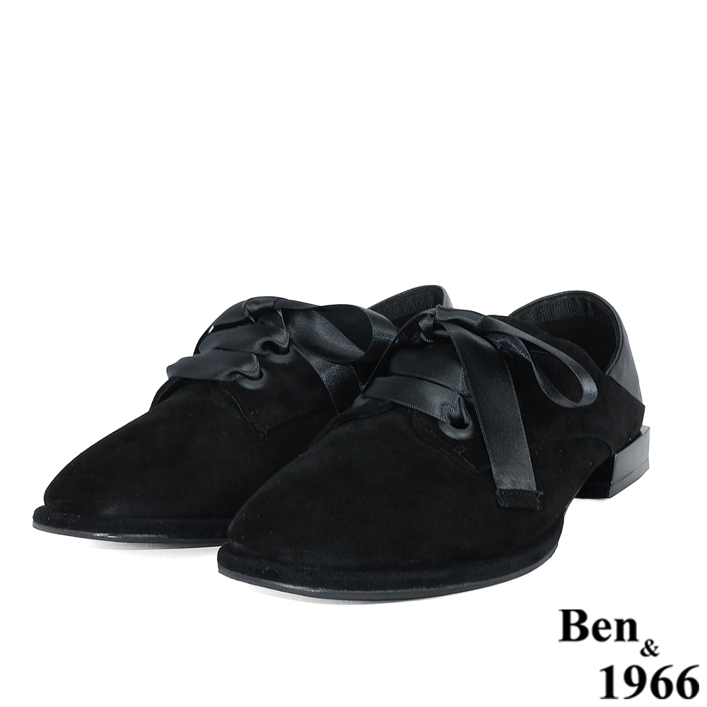 Ben&1966高級頭層牛皮流行樂福鞋-黑(188241)