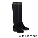 長靴 MELROSE 暖和質感純色拼接造型高跟長靴－黑 product thumbnail 1