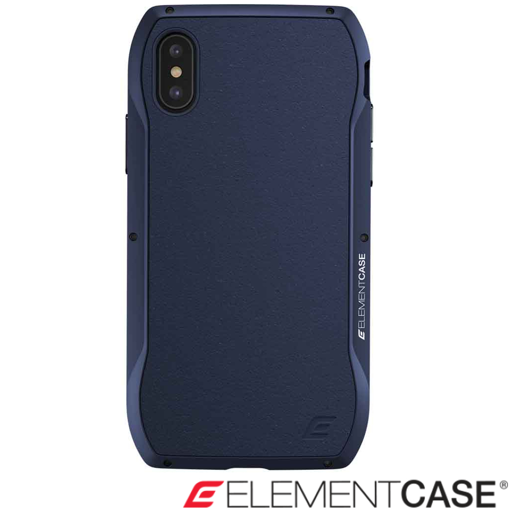 美國 Element Case iPhone XS Max Enigma旗艦真皮防摔殼-藍