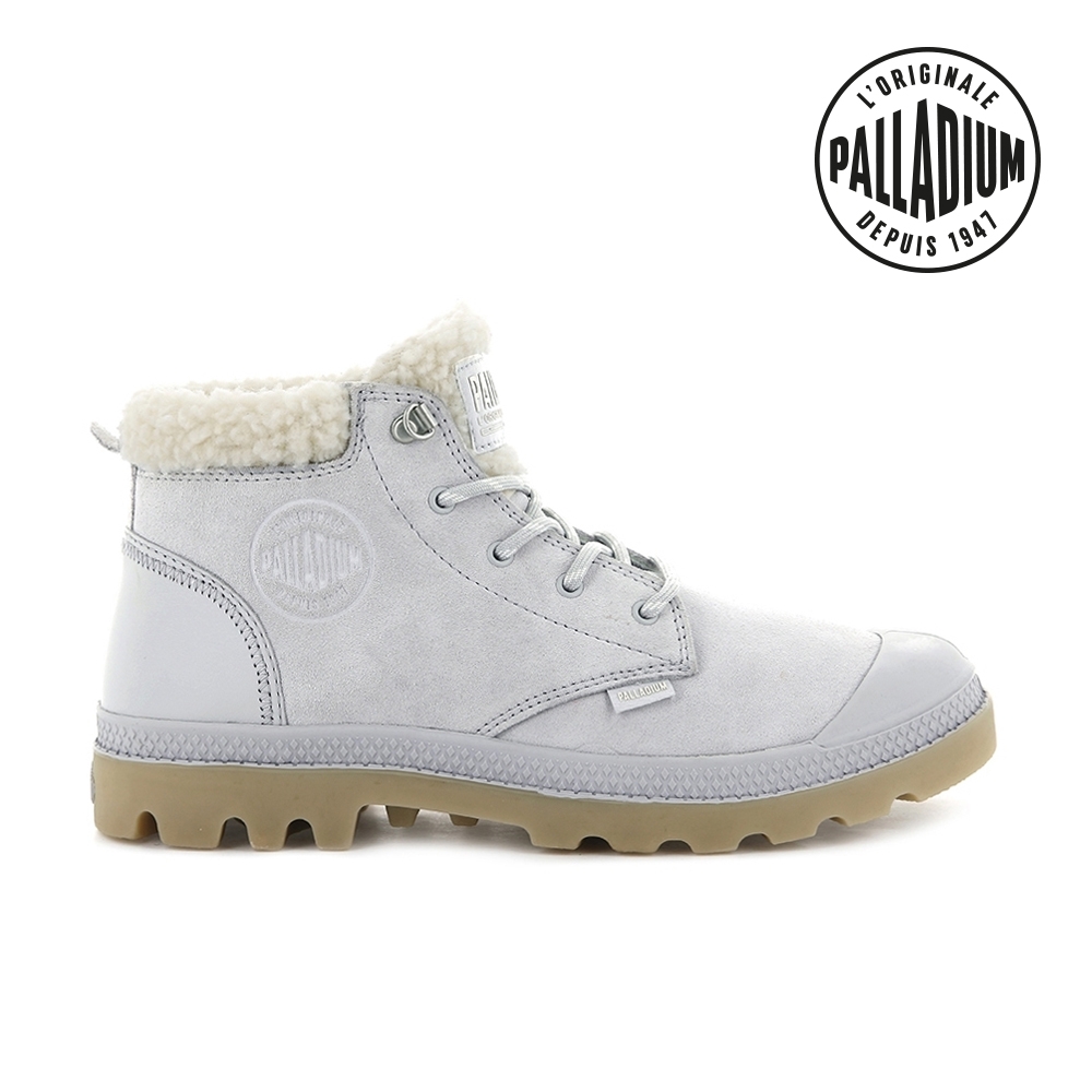 PALLADIUM PAMPA LO WT麂皮低筒靴-女-銀灰