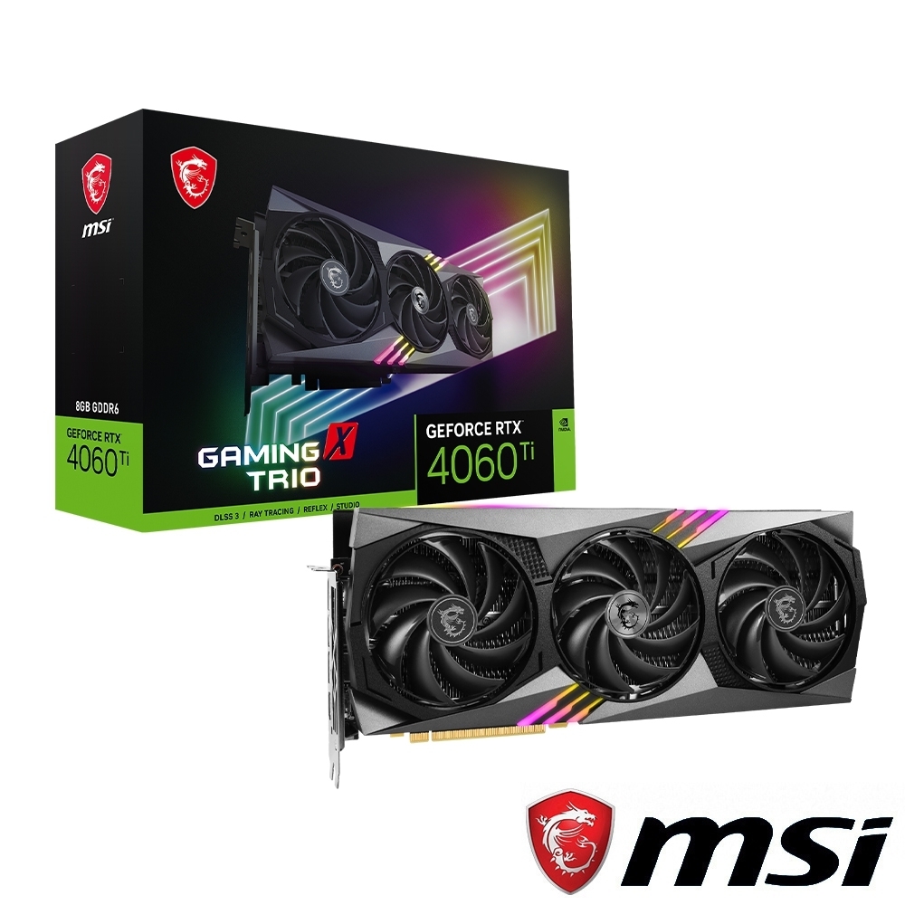 MSI微星 GeForce RTX 4060 Ti GAMING X TRIO 8G 顯示卡