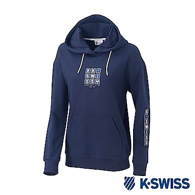 K-SWISS Hooded Sweat Shirts女休閒連帽上衣-女-藍