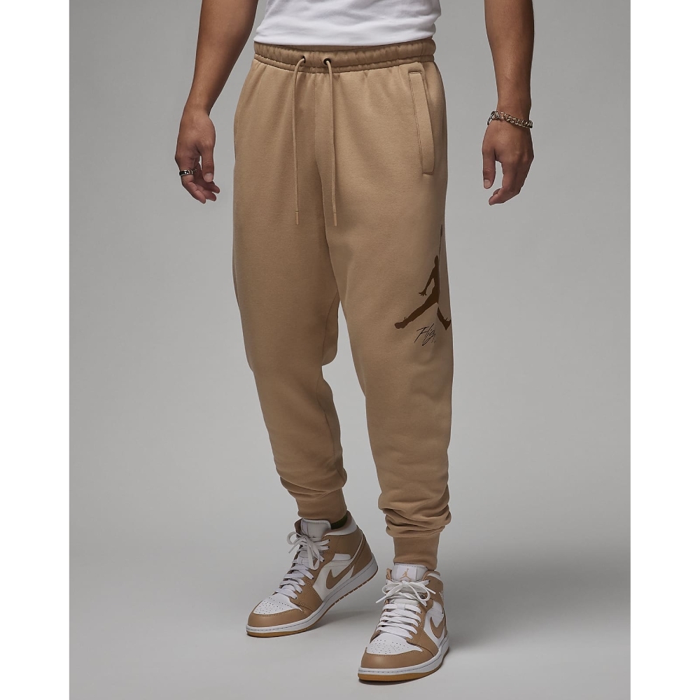 NIKE AS M J ESS FLC BASELINE PANT 男運動長褲-卡其色-FD7346200