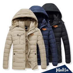 【HeHa】現貨 外套 刷毛加厚可拆連帽保暖外套 三色