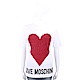 LOVE MOSCHINO 金蔥愛心圖騰白色棉質T恤 product thumbnail 1