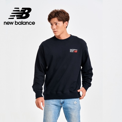 【New Balance】 刺繡標語長袖上衣_男性_黑色_MT41547BK