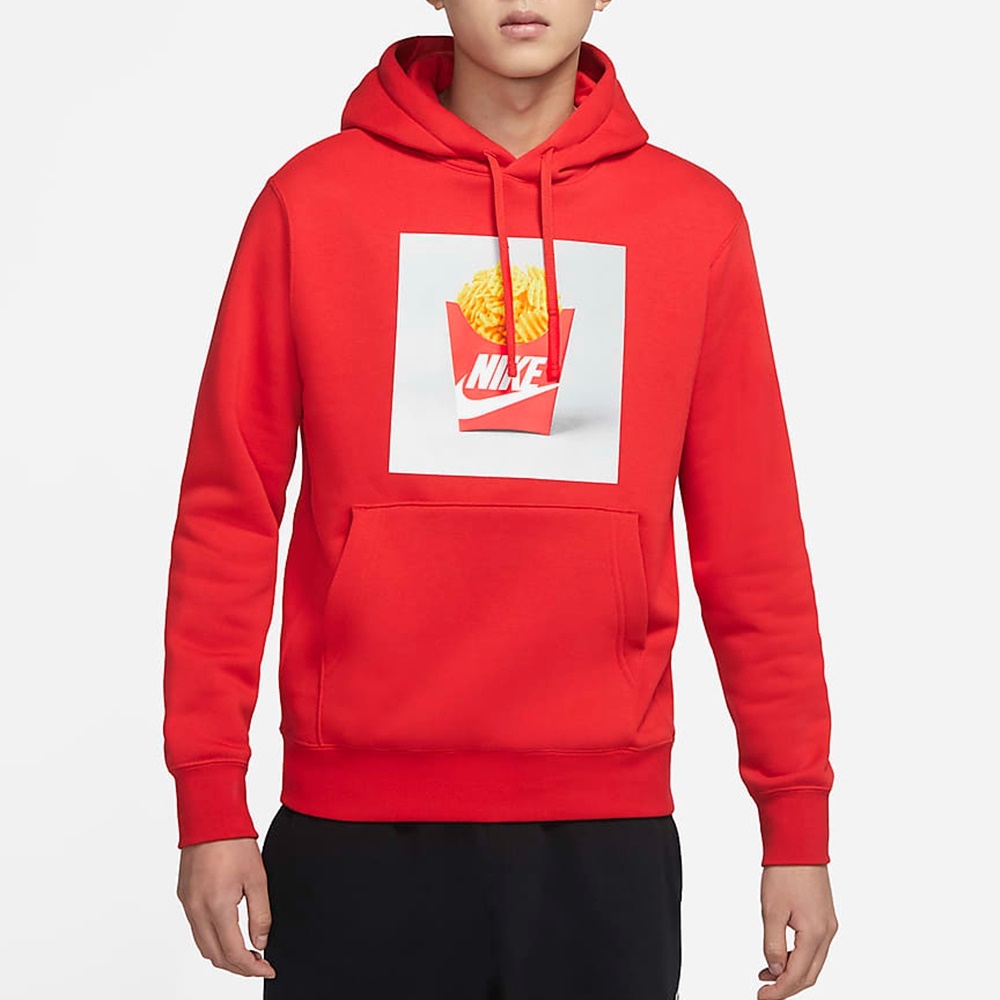 NIKE NSW KEEP IT CLEAN PO HDY男美式風格圖套頭連帽T恤 -紅-DM2275657