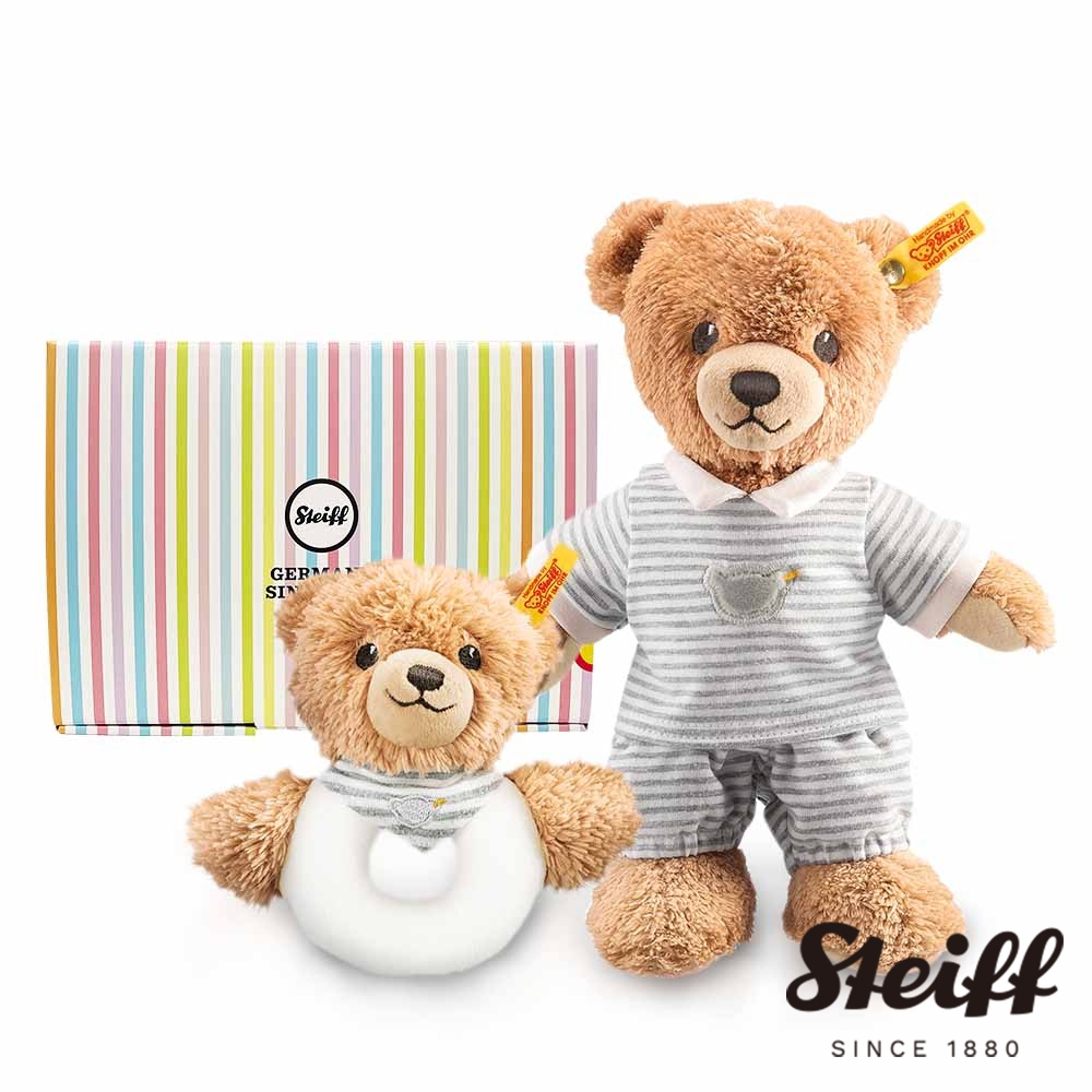 STEIFF Sleep Well Bear 晚安熊 手搖鈴+玩偶 寶寶禮盒