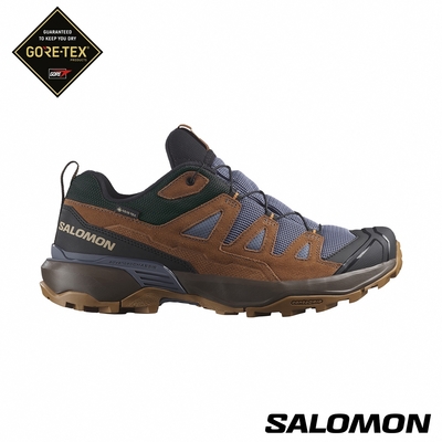 官方直營 Salomon 男 X ULTRA 360 LTR Goretex 低筒登山鞋 灰/褐/棕