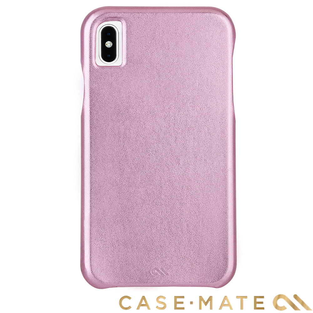 美國Case-Mate iPhone XS Max 簡約超薄真皮手機殼 -粉金色