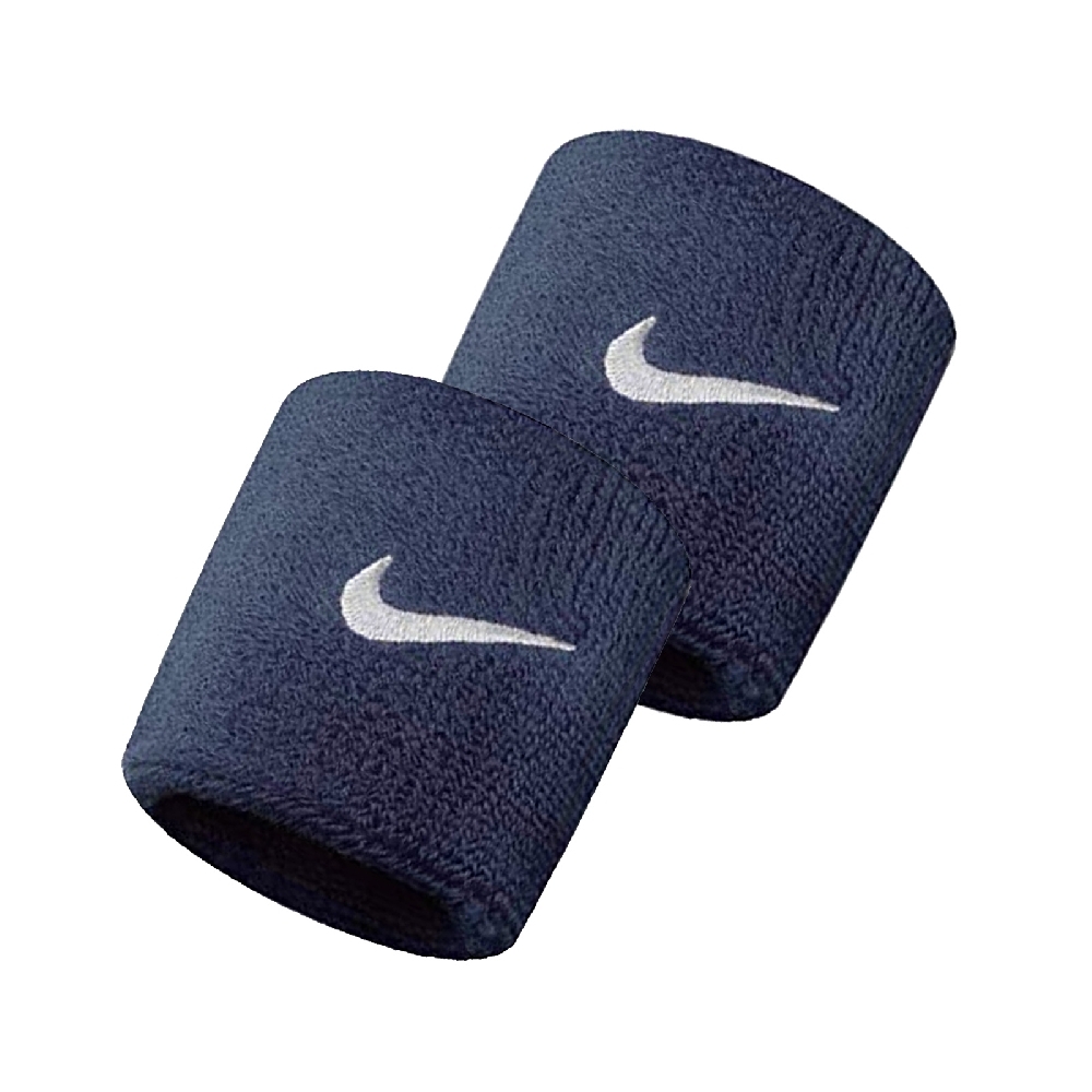 Nike 護腕 Swoosh Wristbands 男女款 球類運動 兩隻入 勾勾 基本款 深藍 白 NNN0441-6OS
