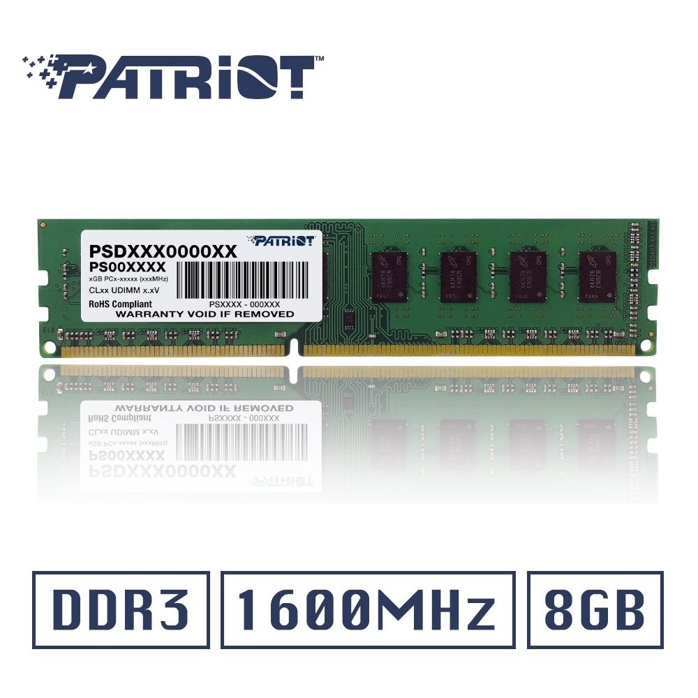 Patriot美商博帝 DDR3 1600 8GB 桌上型記憶體